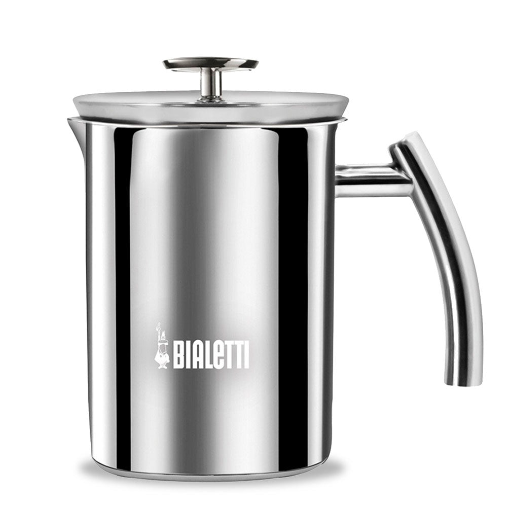 Bialetti Milchschäumer – 1,0 l, Edelstahl, Silber, spülmaschinenfest