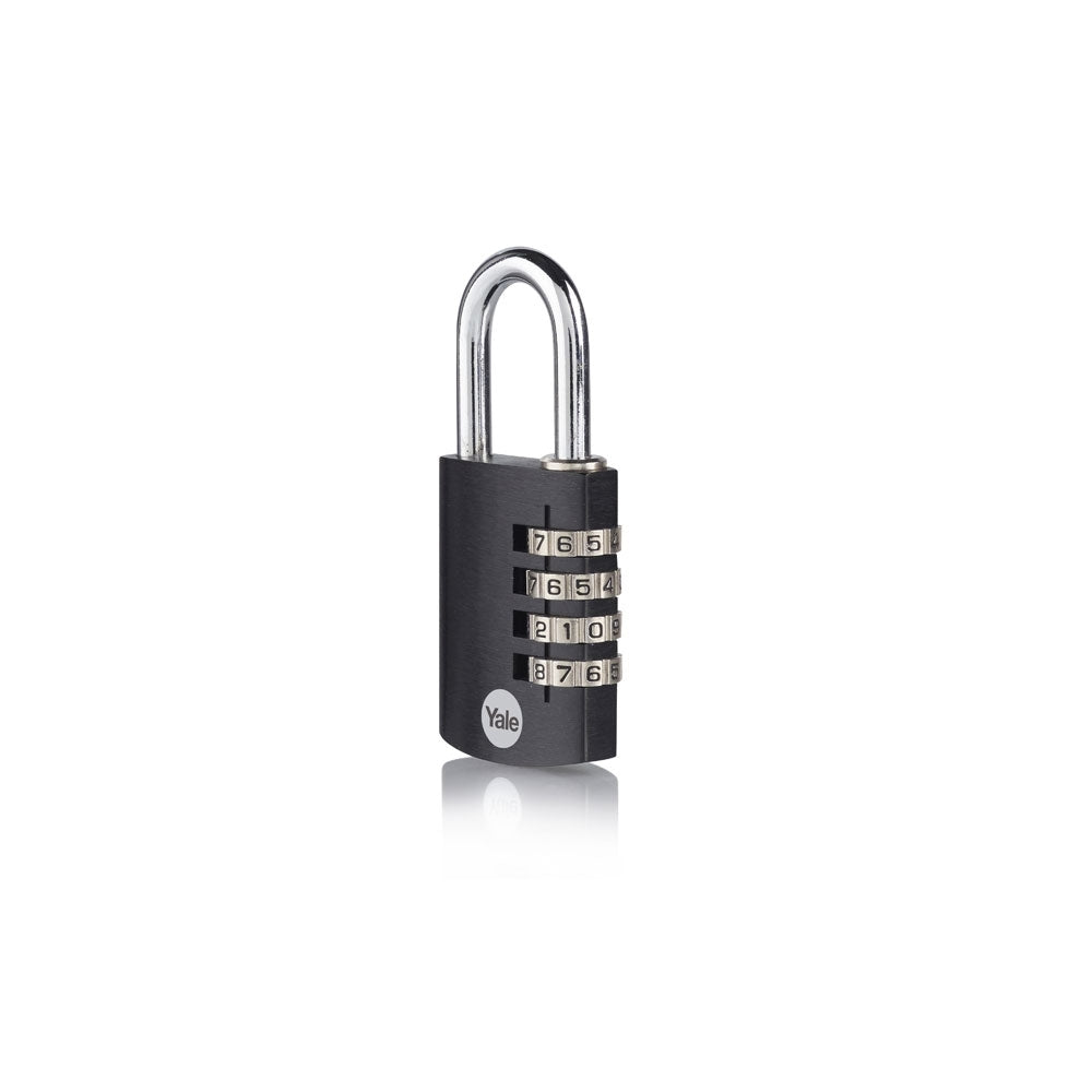 Yale YE3CB Kombinationsschloss – Aluminium, Bügel 31×31 mm, Innen, Schwarz