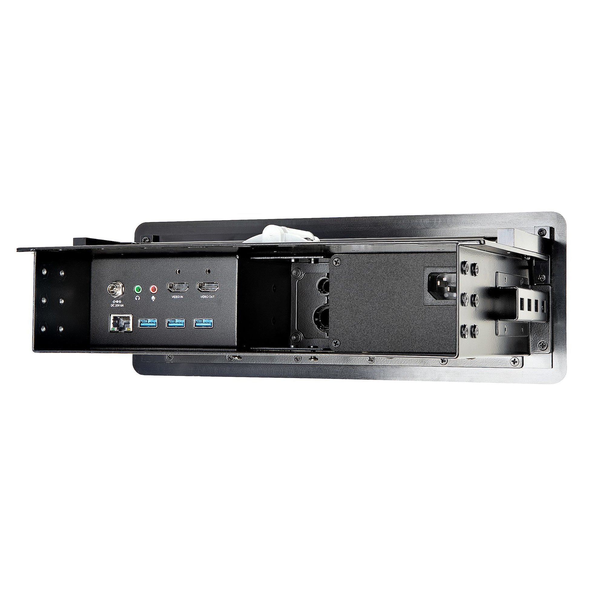 StarTech.com Table Box – Tischanschlussfeld – HDMI, DP, VGA, USB, Gigabit LAN, 4K, Schwarz