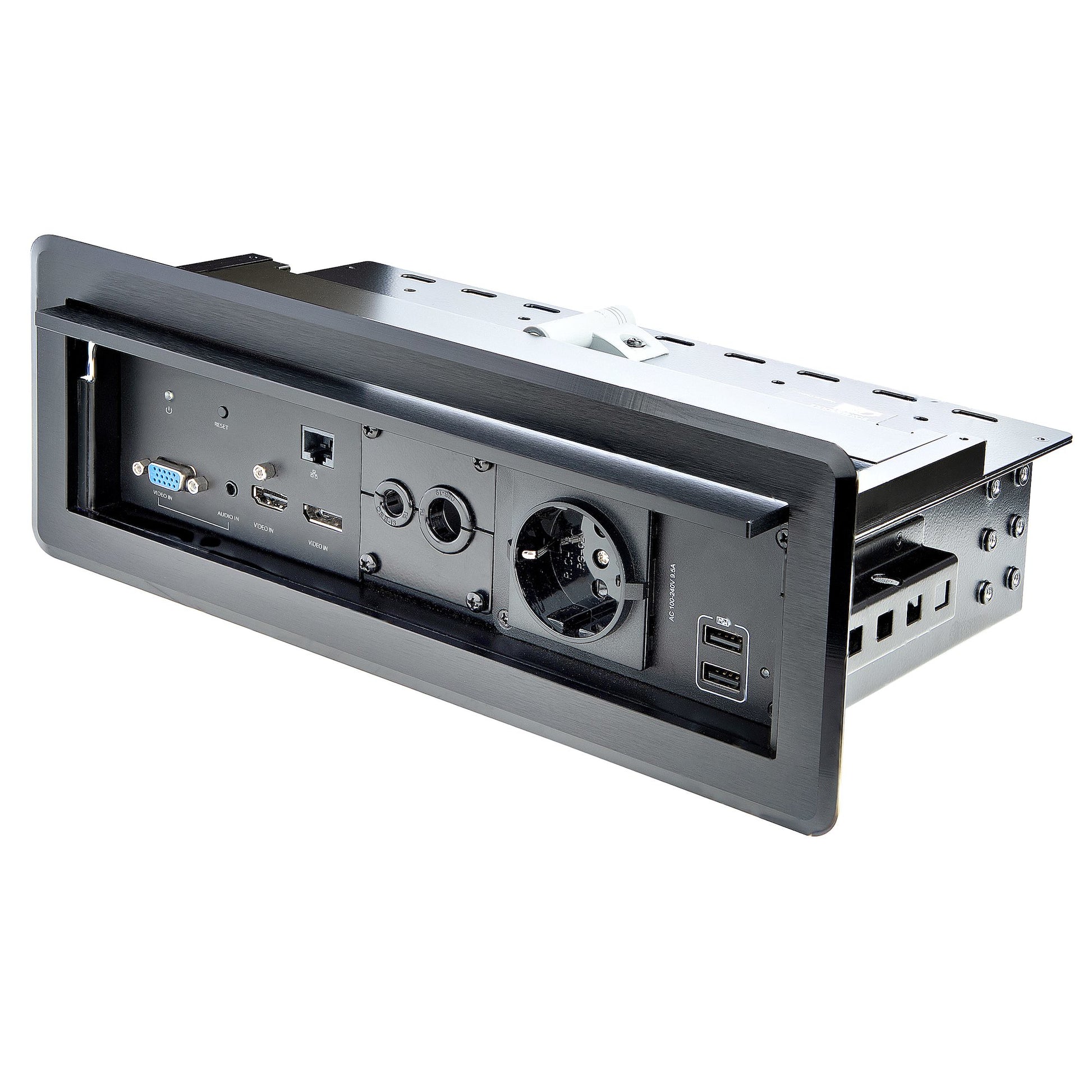 StarTech.com Table Box – Tischanschlussfeld – HDMI, DP, VGA, USB, Gigabit LAN, 4K, Schwarz