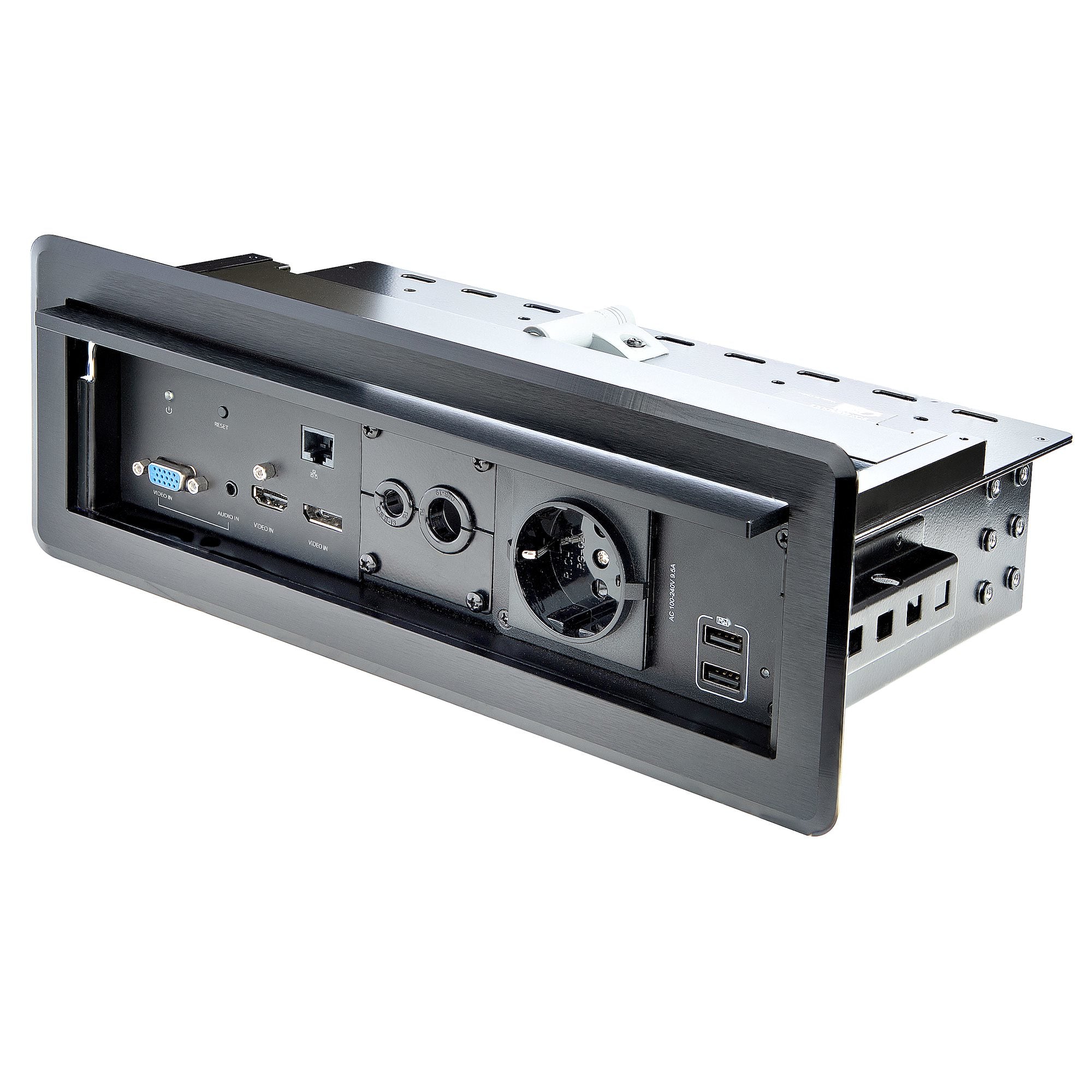 StarTech.com Table Box – Tischanschlussfeld – HDMI, DP, VGA, USB, Gigabit LAN, 4K, Schwarz