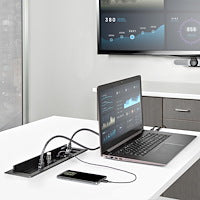 StarTech.com Table Box – Tischanschlussfeld – HDMI, DP, VGA, USB, Gigabit LAN, 4K, Schwarz