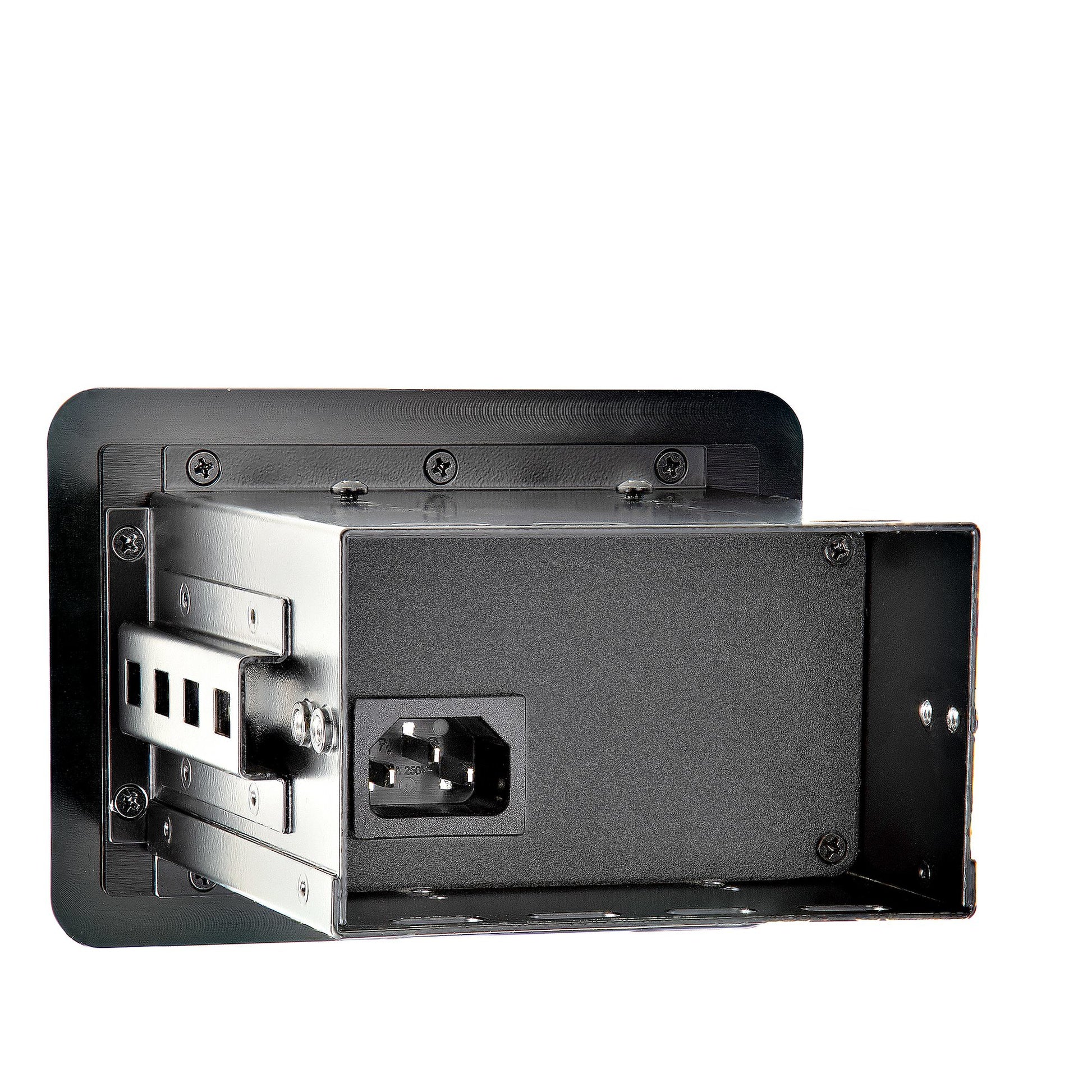 StarTech.com Tischanschlussfeld 1× Steckdose, USB‑A×2 – IEC C13-Koppler, Typ E/F – Schwarz