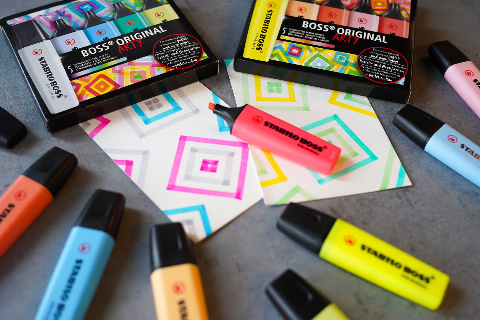 STABILO BOSS Original Arty Textmarker Set 5 Farben – Keilspitze, 2–5 mm, nachfüllbar