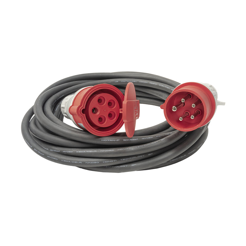 Steffen Industrie-Verlängerungskabel GdV – CEE16/5 – CEE16/5, 5 m / H07RN-F / 5 × 1,5 mm² / Schwarz