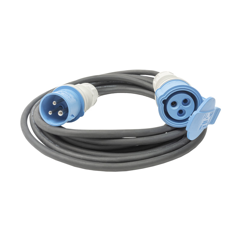 Steffen Verlängerungskabel, CEE 16-3 bis CEE 16-3, 5 m, 1,5 mm², IP44 – Schwarz