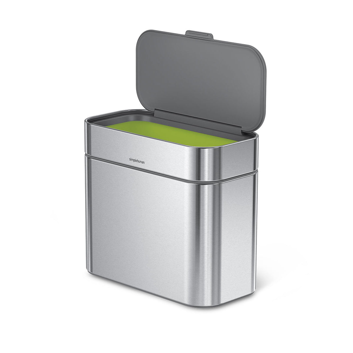 simplehuman Komposteimer Kompost-Caddy – 4 l – Edelstahl, rechteckig – mit Innenkübel, Anti-Fingerprint