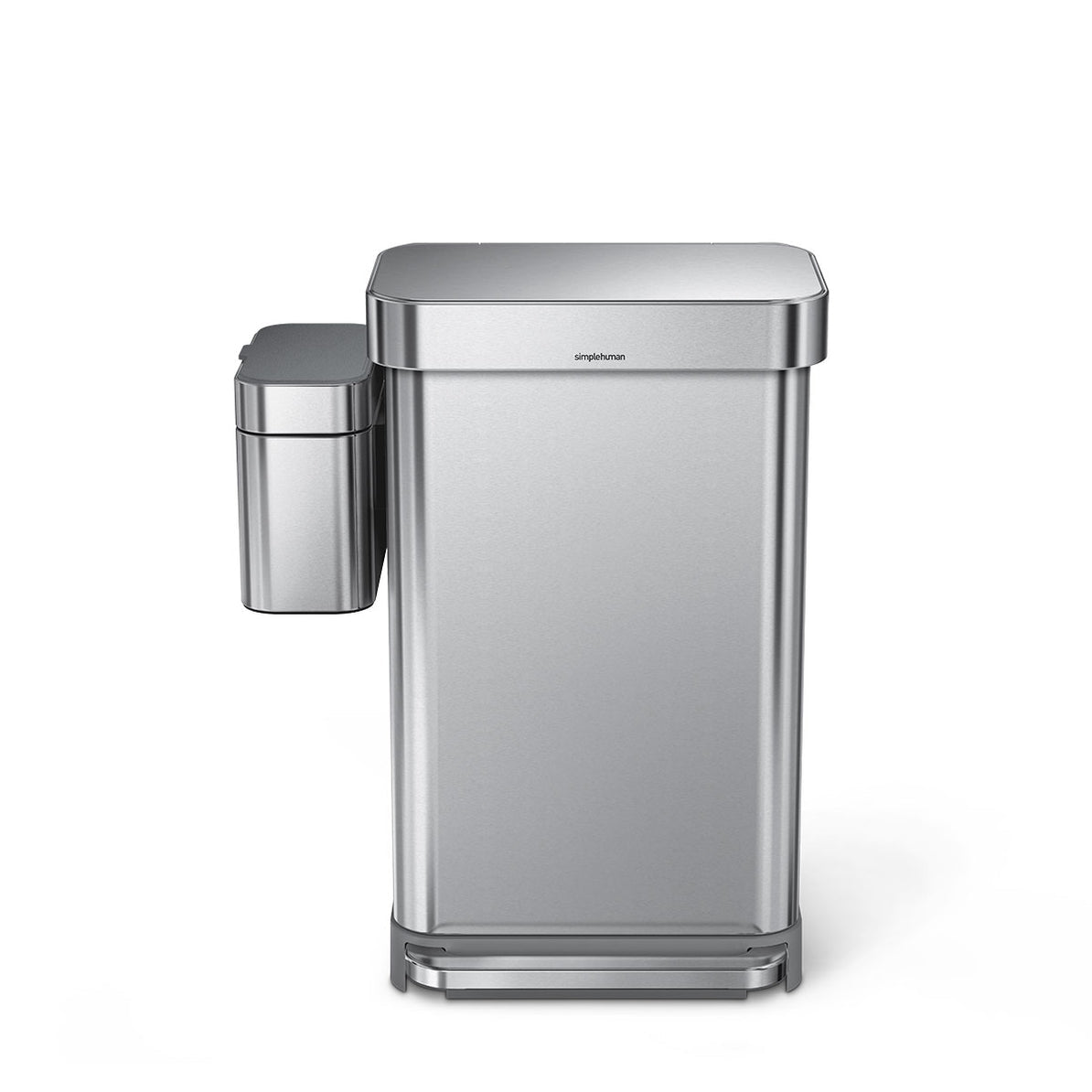 simplehuman Komposteimer Kompost-Caddy – 4 l – Edelstahl, rechteckig – mit Innenkübel, Anti-Fingerprint