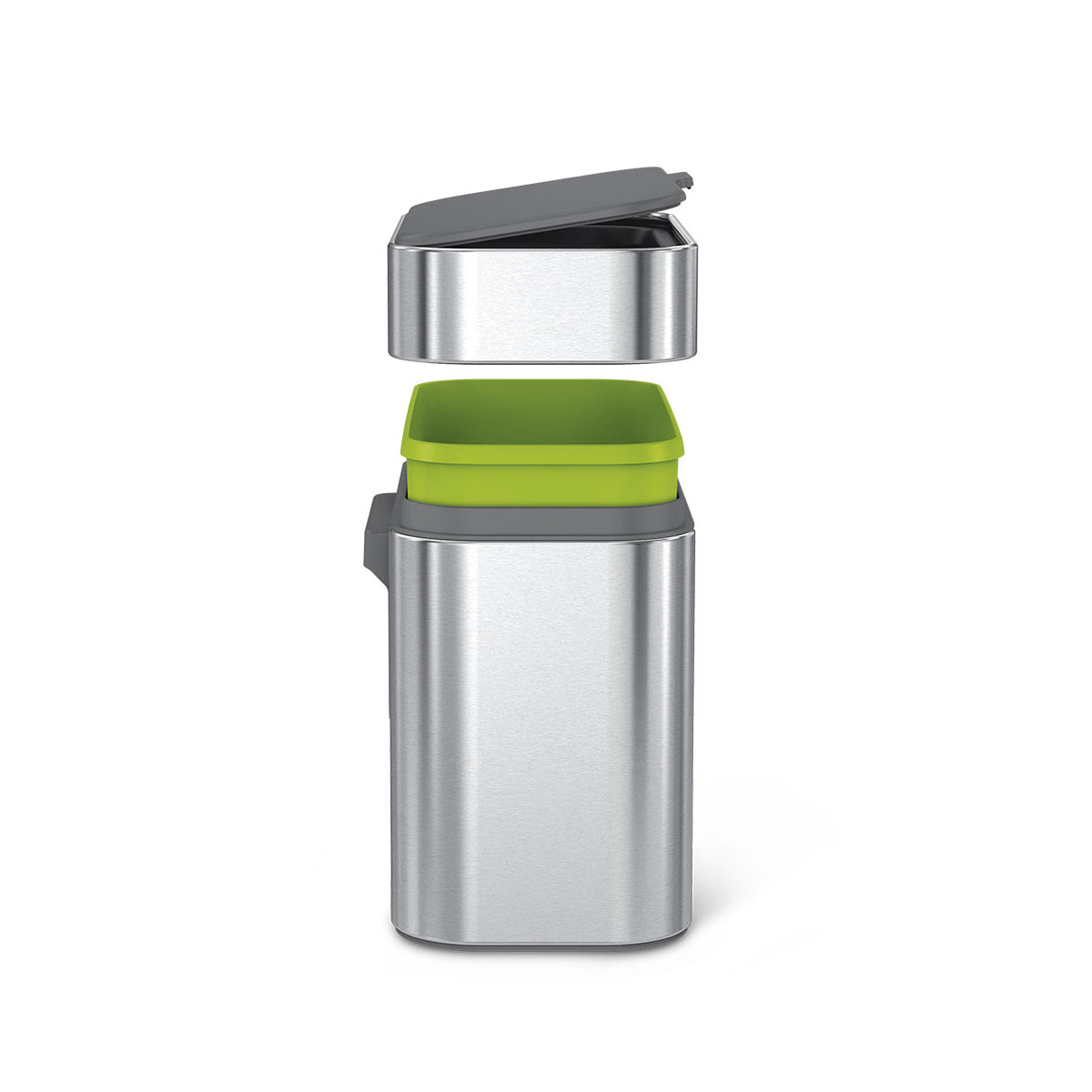 simplehuman Komposteimer Kompost-Caddy – 4 l – Edelstahl, rechteckig – mit Innenkübel, Anti-Fingerprint