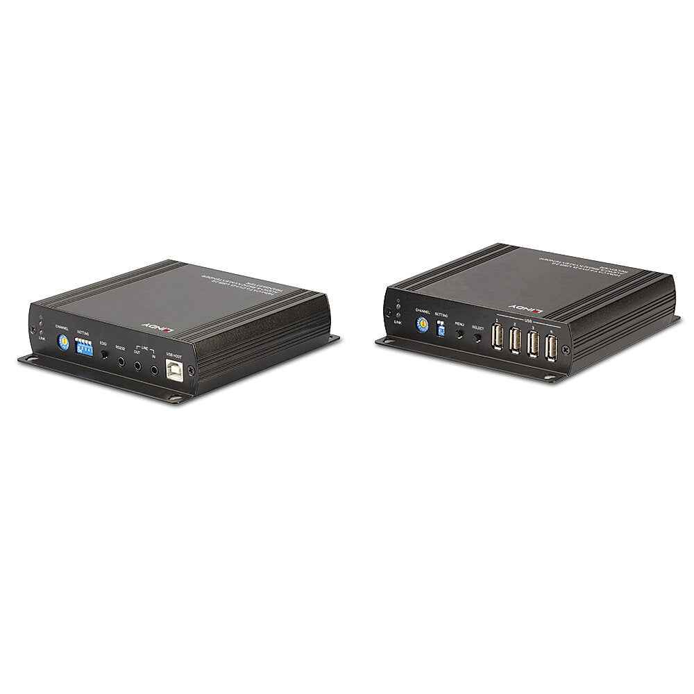 Lindy 39245 – KVM Extender-Set, über Cat6, 1× DVI-I Ein-/Ausgang, 4× USB 2.0, 1920×1200@60 Hz, 140 m, RS-232, Audio