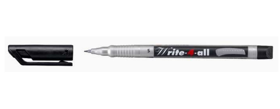 STABILO Permanentmarker – Feine Spitze 0,4 mm – Schwarz, Blau, Grün, Rot – 4er-Pack