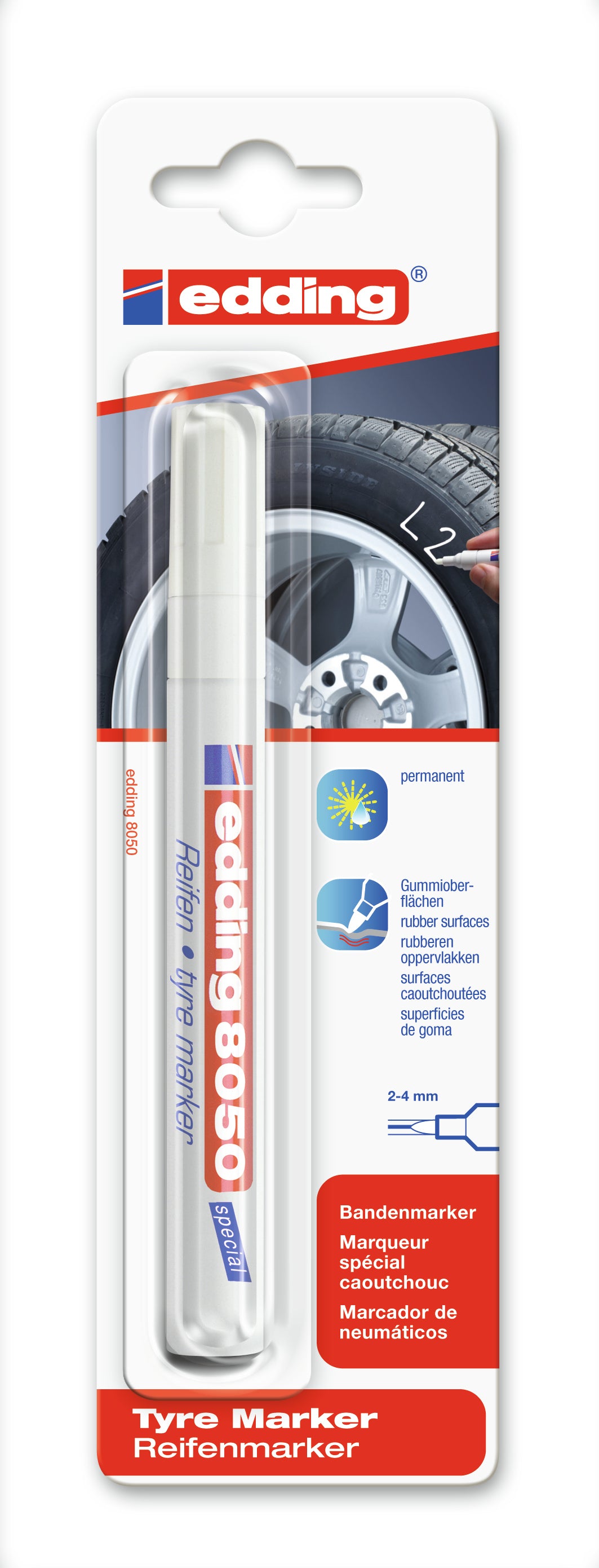Edding Reifen-Marker für Reifen – Weiss