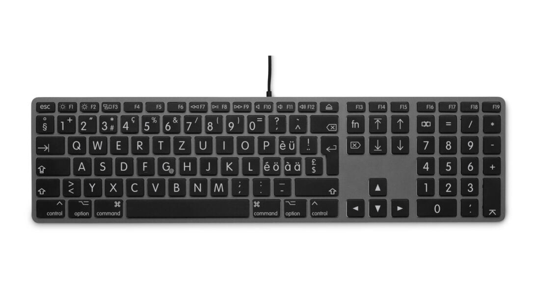LMP Tastatur, kabelgebunden (USB-A), CH-Layout (DE-CH), Fullsize (mit Ziffernblock) – für macOS