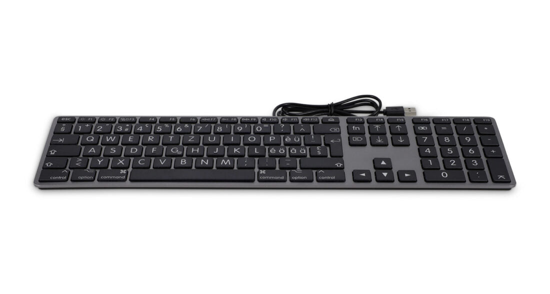 LMP Tastatur, kabelgebunden (USB-A), CH-Layout (DE-CH), Fullsize (mit Ziffernblock) – für macOS