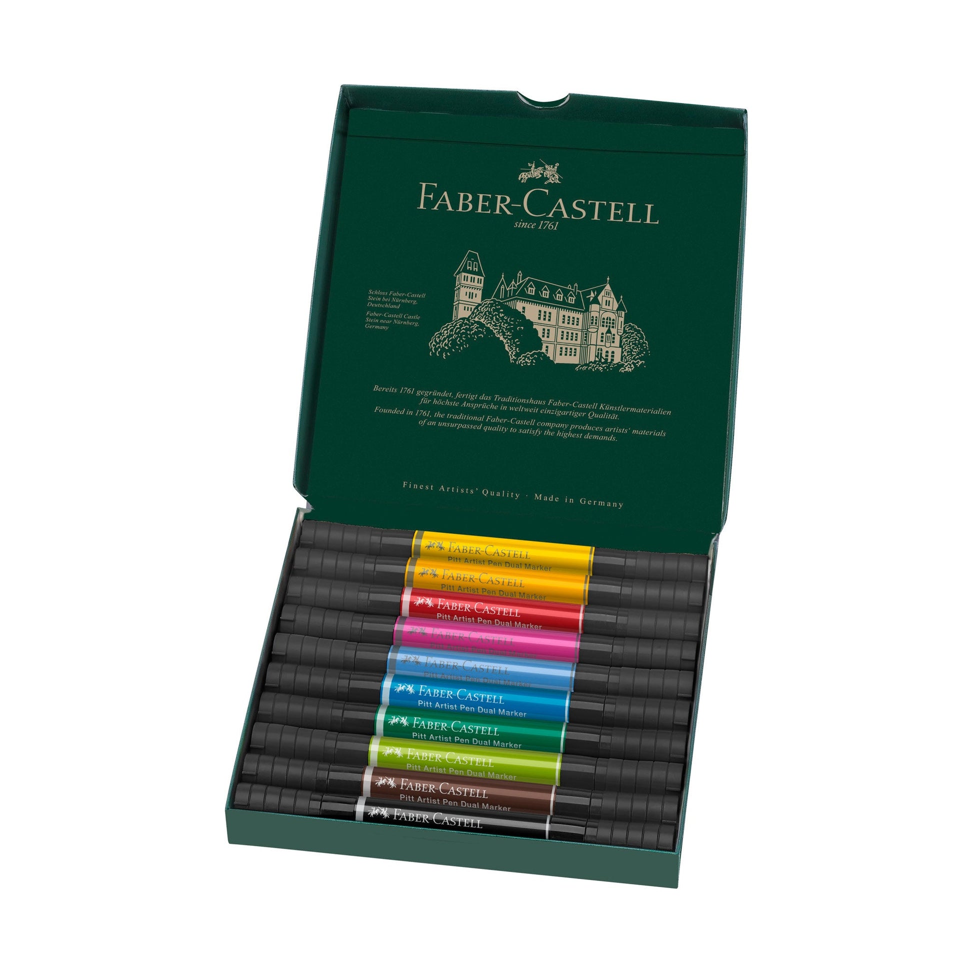 Faber-Castell PITT artist pen Brush Pen, Doppelspitze – Pinsel + 0,8 mm, wasserfest, 10 Farben