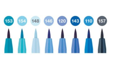 Faber-Castell PITT Artist Pen Brush, The Blues – Pinselspitze, wasserfest, lichtbeständig, 8 Farben