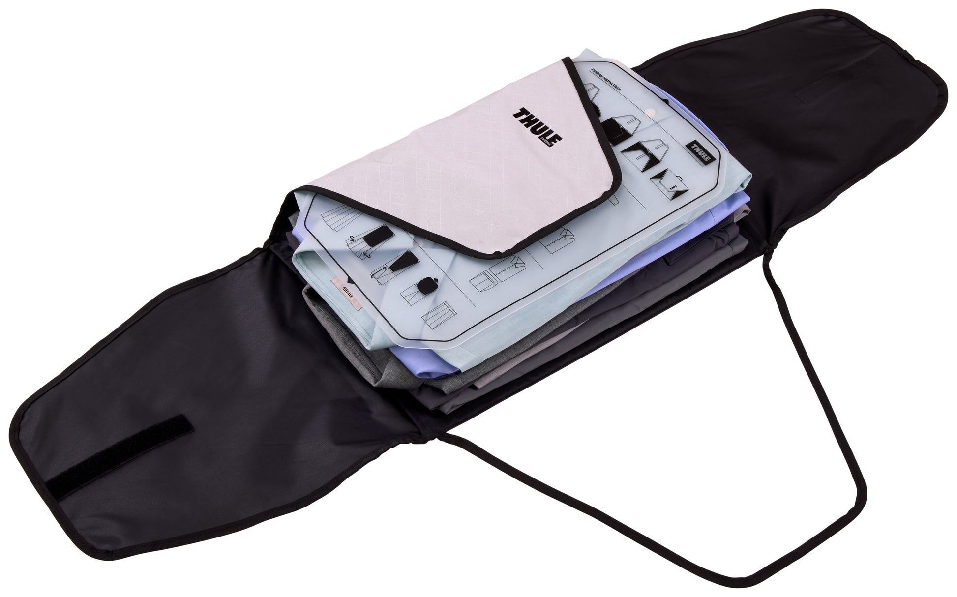 Thule Kleiderfalthilfe Accent 3204862 – Tragegriff, bluesign – 42 × 8 × 31 cm – schwarz/weiss – Nylon – 1 Stk
