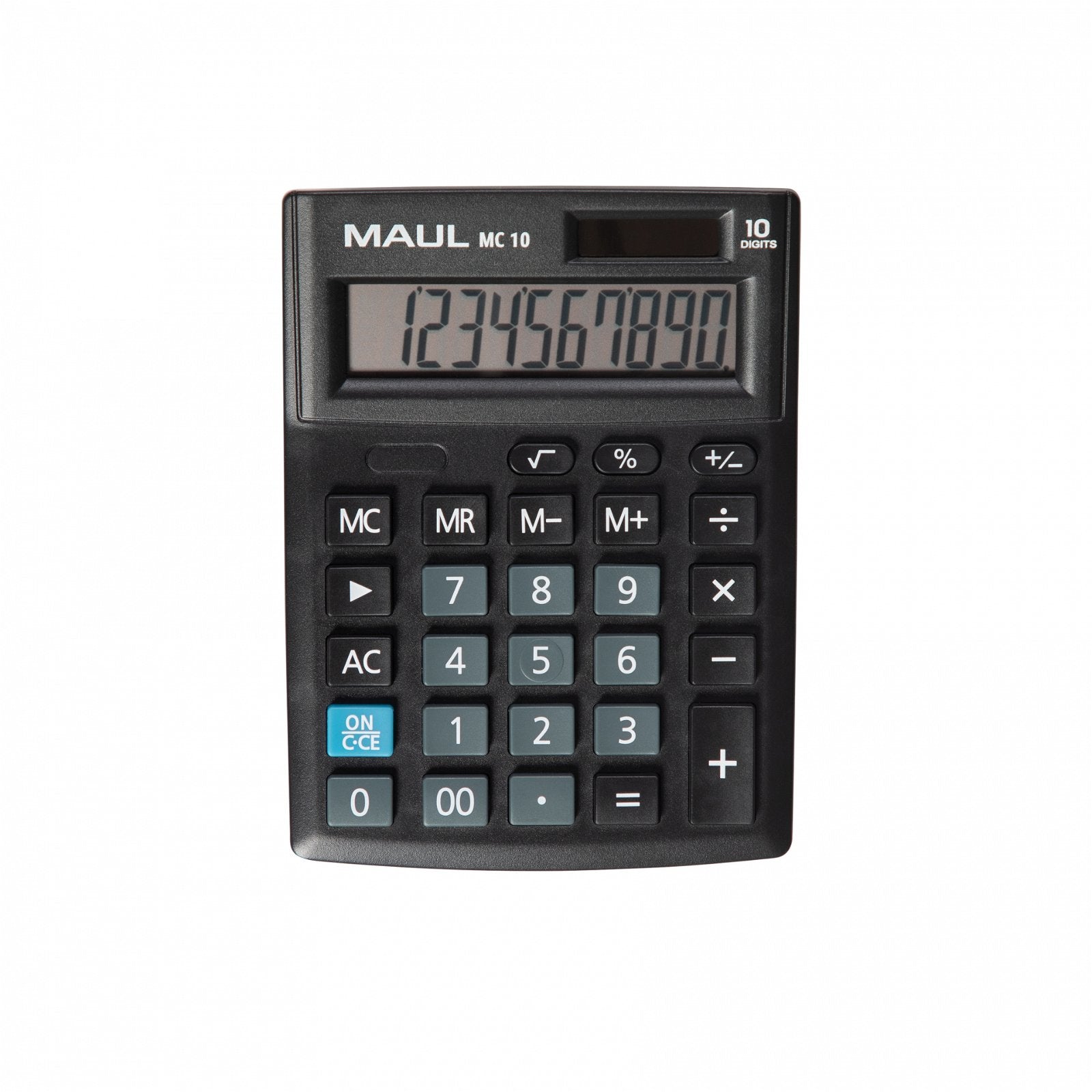 Maul Taschenrechner MC10 – 10-stellig – Solar/Batterie – Schwarz
