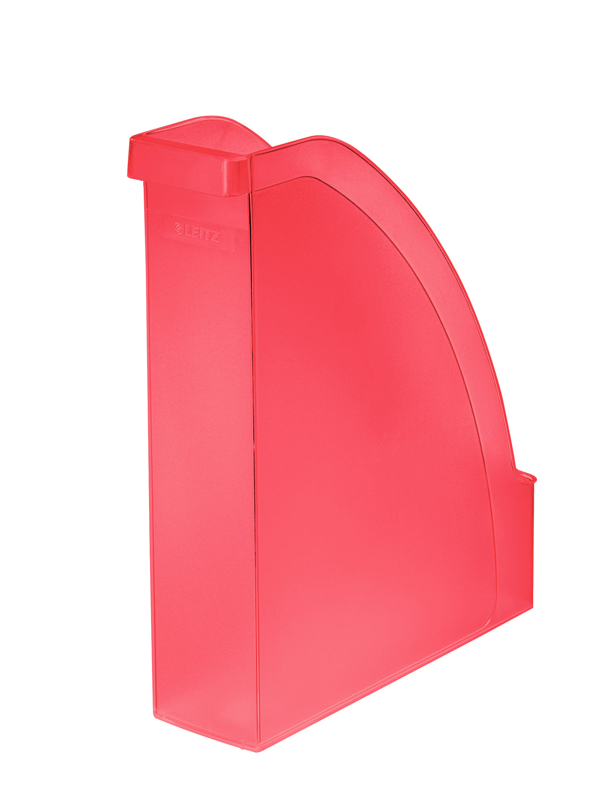 Leitz Plus Stehsammler A4 – 78 mm, rot transparent, Kunststoff