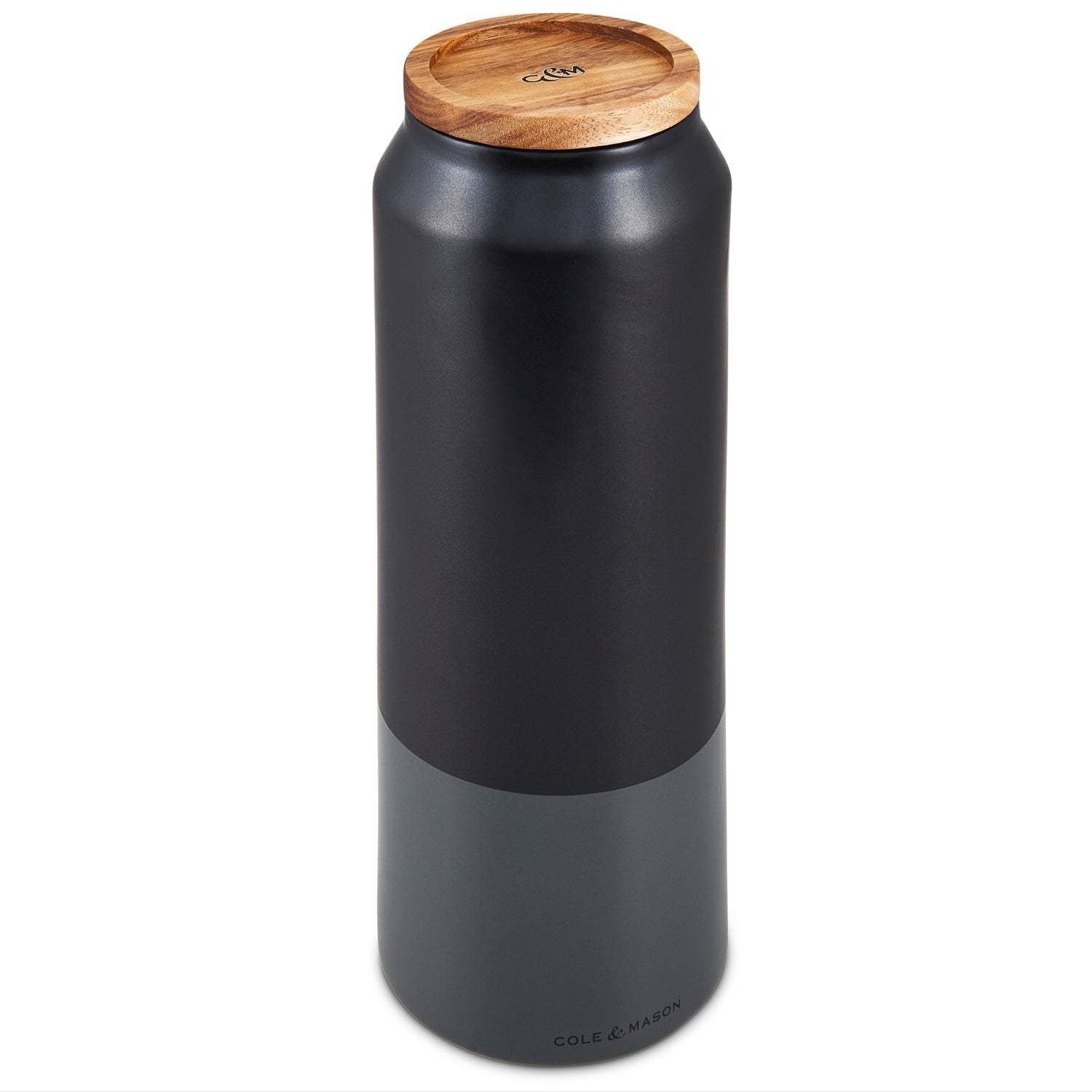 Cole & Mason Hinxton – Vorratsdose 2,2 l, Ø 11 × 12 cm, Keramik/Akazie, Schwarz, Luftdicht