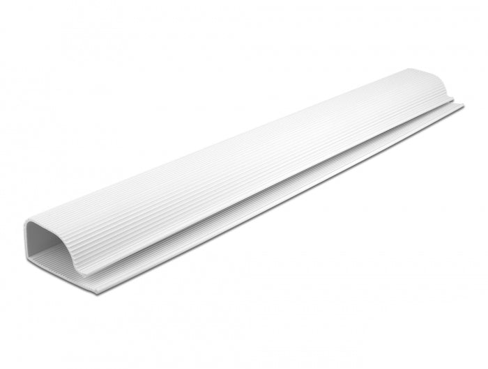 DeLOCK Untertisch-Kabelwanne – 400 × 63 × 28 mm – PVC – Weiss, 2 Stk.