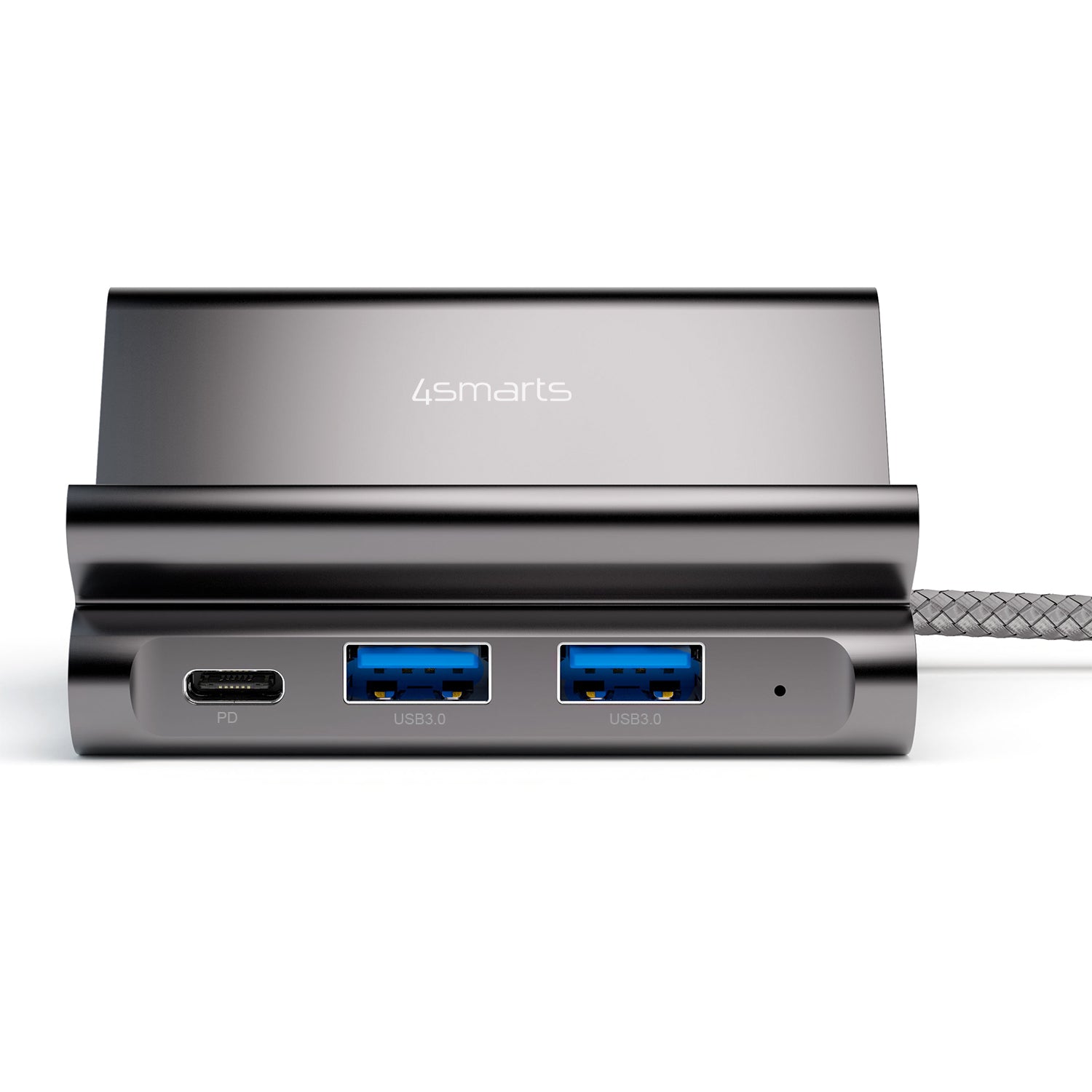 4smarts 7-in-1 Hub Smartphone-Dock – USB-C, HDMI ×1, USB-A ×2, Ethernet – PD 100 W – für Tablet/Phone – Grau