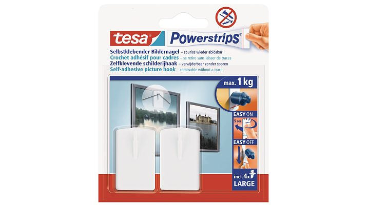 TESA Haken – weiss – 1 kg – 2 Stück