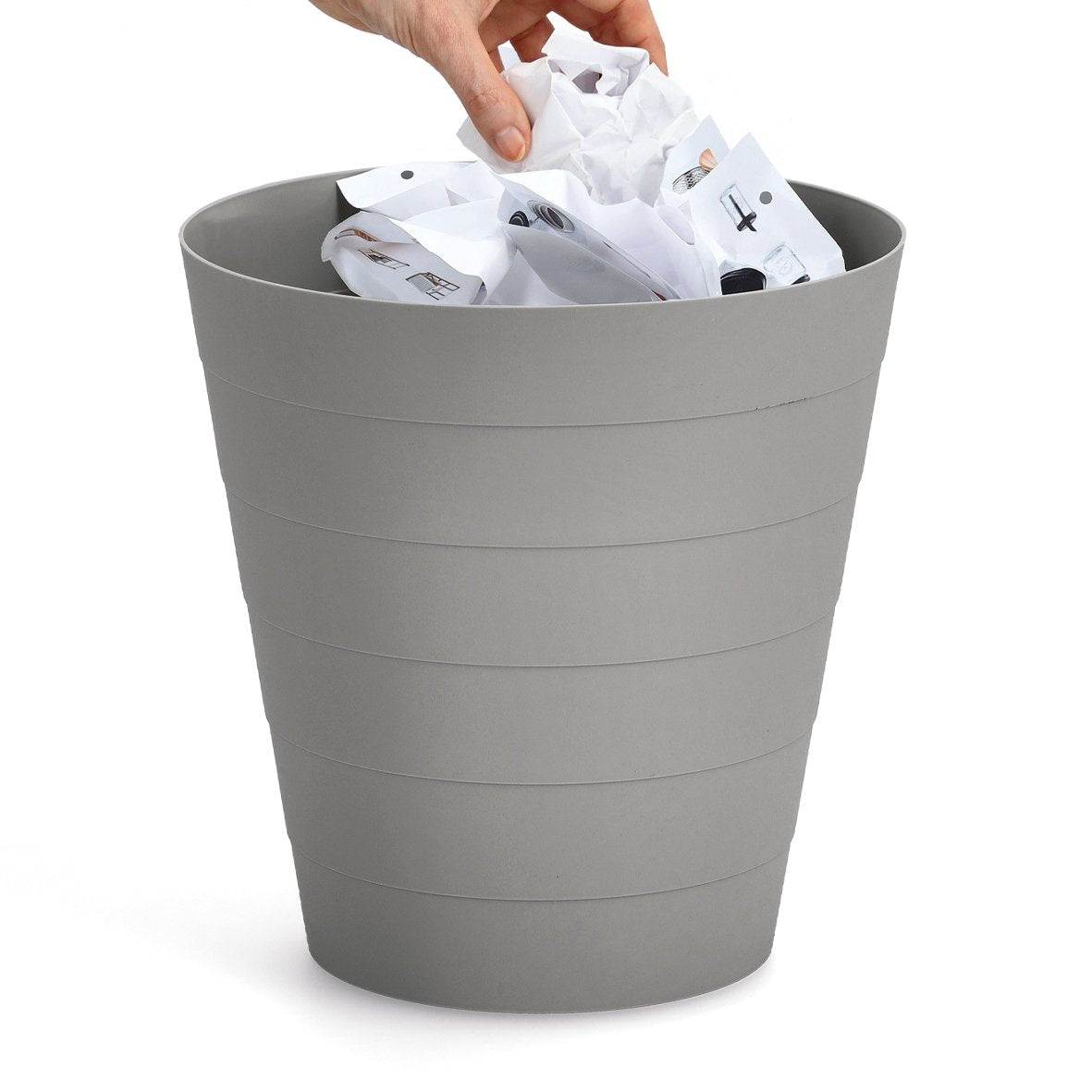 Zeller Present Papierkorb – 13,5 l – Kunststoff (PP), rund – grau