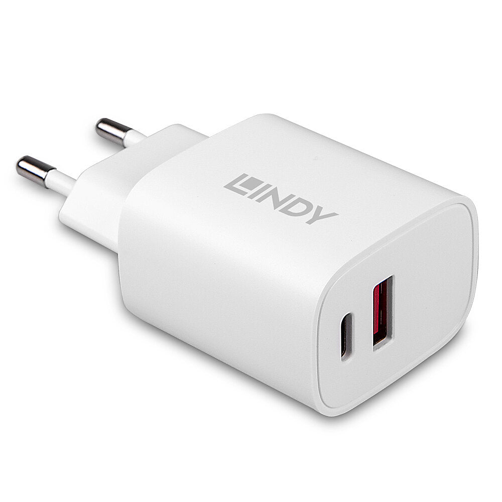 Lindy Ladegerät – 20 W, 1× USB-C + 1× USB-A