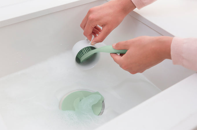 Brabantia Abwaschbürste – Kunststoff, 23,5 cm, Hellgrün, Spülmaschinenfest, 1 Stück