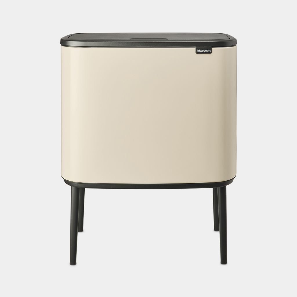 Brabantia Bo Touch Bin Soft Papierkorb – 36 l – mit Deckel, Kunststoff, Beige – B × H × T 540 × 680 × 312 mm