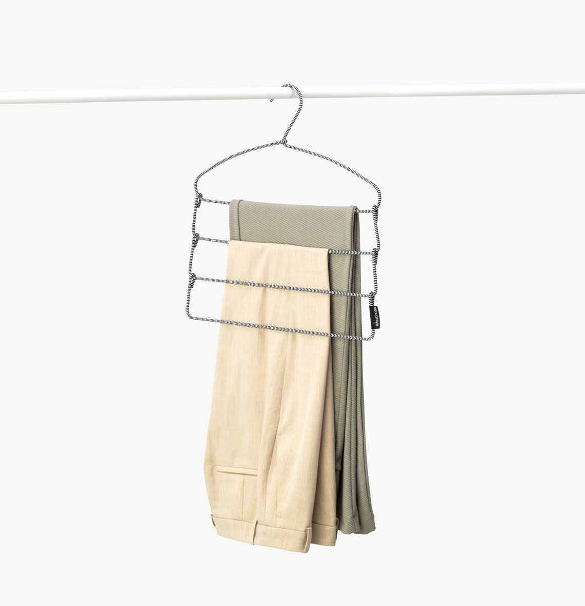 Brabantia Hosenbügel 4 Aufhänger – Kunststoff – Weiss/Schwarz – 15 × 425 × 415 mm