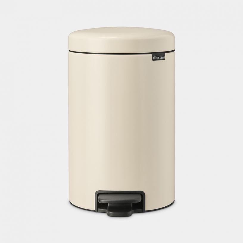 Brabantia NewIcon Treteimer – 12 l – Edelstahl, rund – Beige