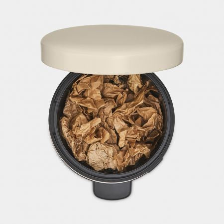 Brabantia NewIcon Treteimer – 12 l – Edelstahl, rund – Beige