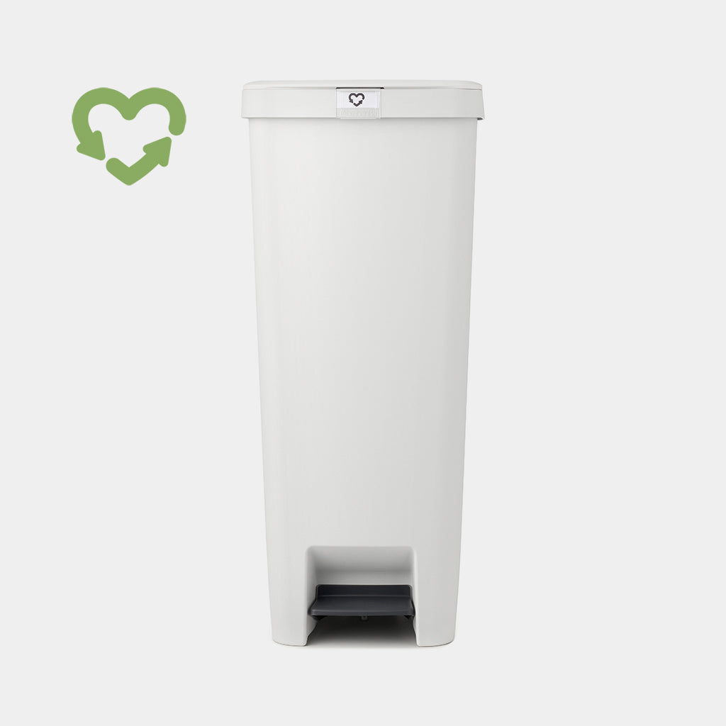 Brabantia StepUp Papierkorb – 40 l – Kunststoff, Hellgrau – B × H × T 352 × 666 × 280 mm