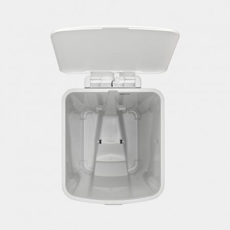 Brabantia StepUp Papierkorb – 40 l – Kunststoff, Hellgrau – B × H × T 352 × 666 × 280 mm