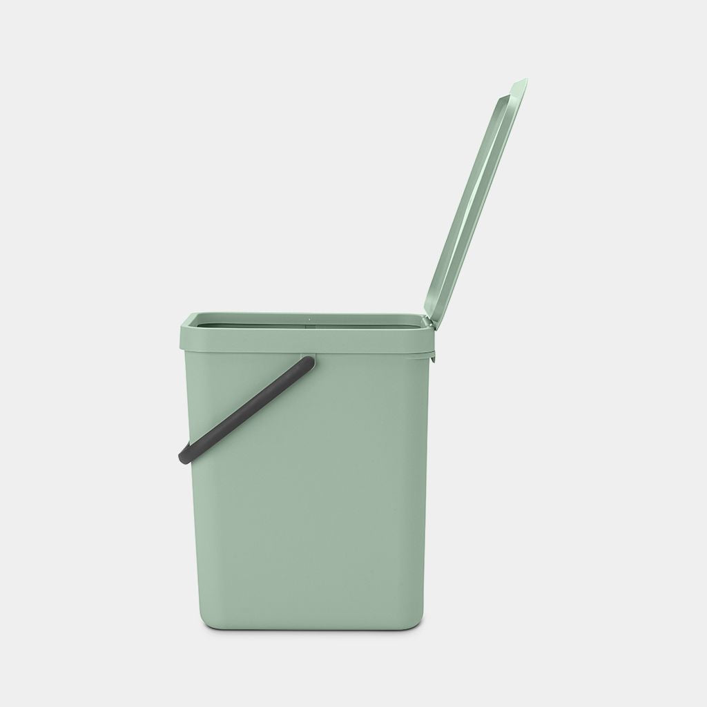 Brabantia Recyclingbox – Kunststoff, rechteckig – Jadegrün – 20 × 24,9 × 35,1 cm