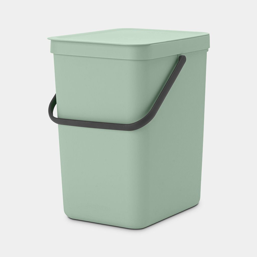 Brabantia Recyclingbox – Kunststoff, rechteckig – Jadegrün – 20 × 24,9 × 35,1 cm
