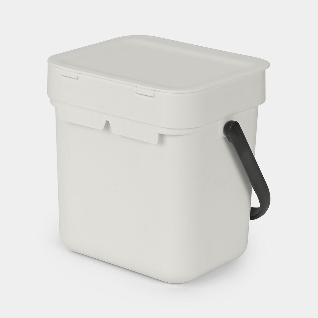 Brabantia Komposteimer – 3 l – Kunststoff, rechteckig – hellgrau