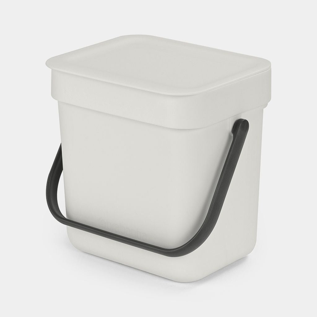 Brabantia Komposteimer – 3 l – Kunststoff, rechteckig – hellgrau