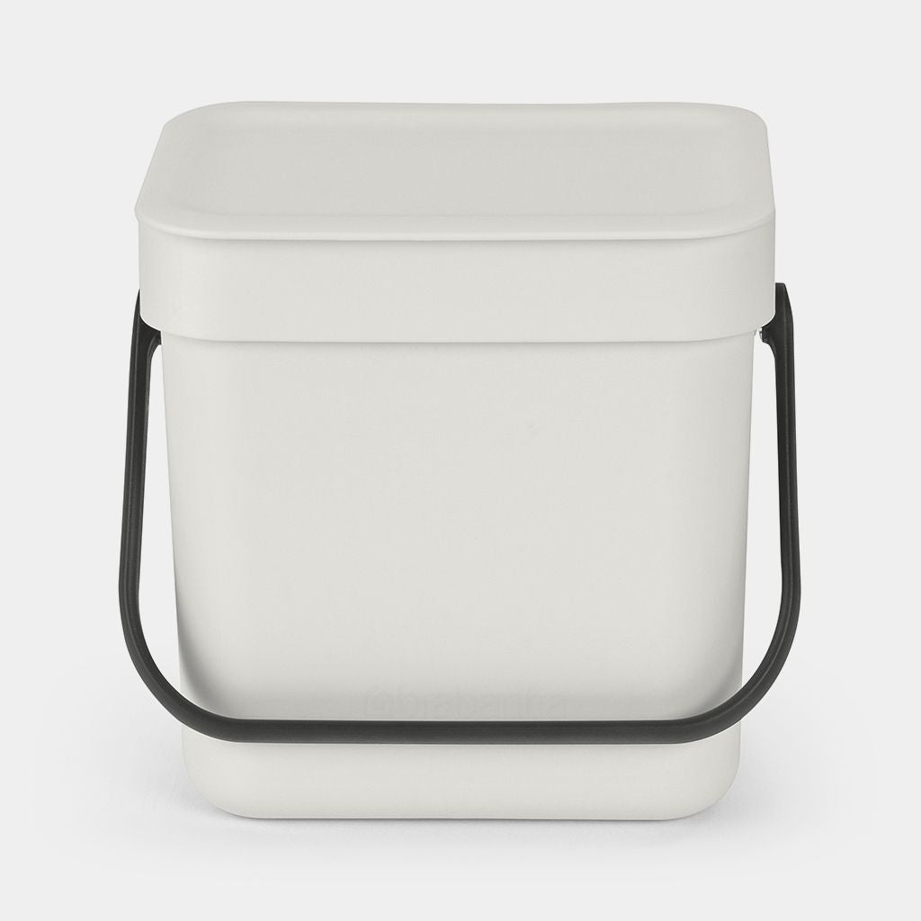 Brabantia Komposteimer – 3 l – Kunststoff, rechteckig – hellgrau
