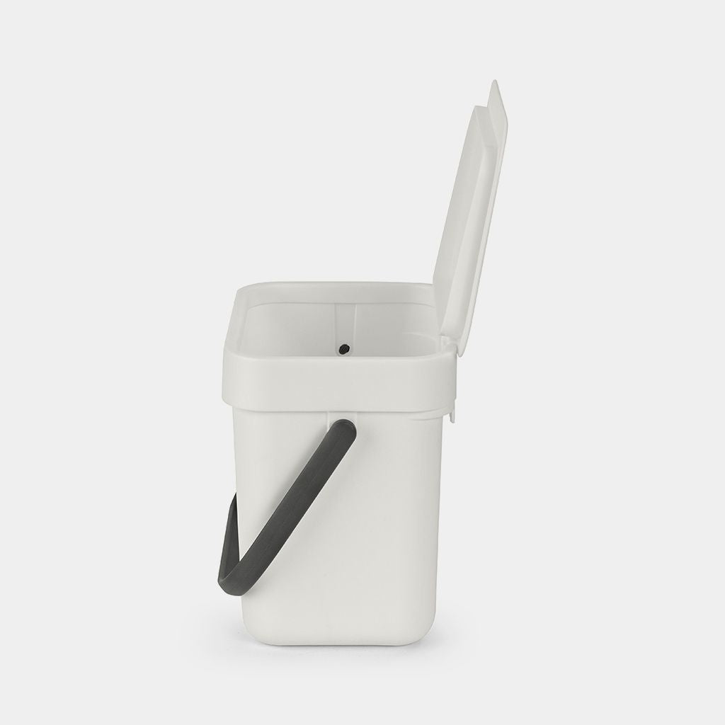 Brabantia Komposteimer – 3 l – Kunststoff, rechteckig – hellgrau