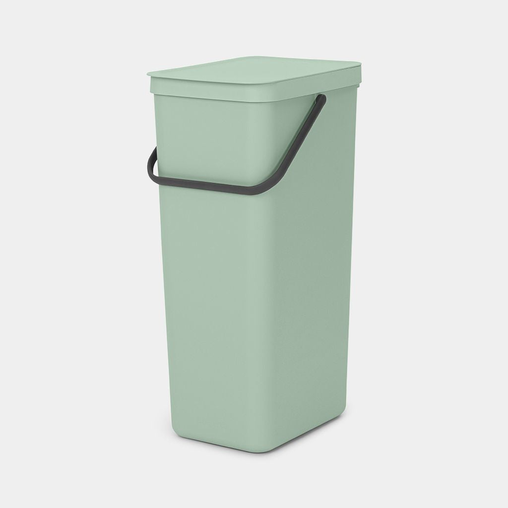 Brabantia Abfallcontainer – 40 l, mit Deckel – Kunststoff, Hellgrün – B × H × T 267 × 620 × 341 mm