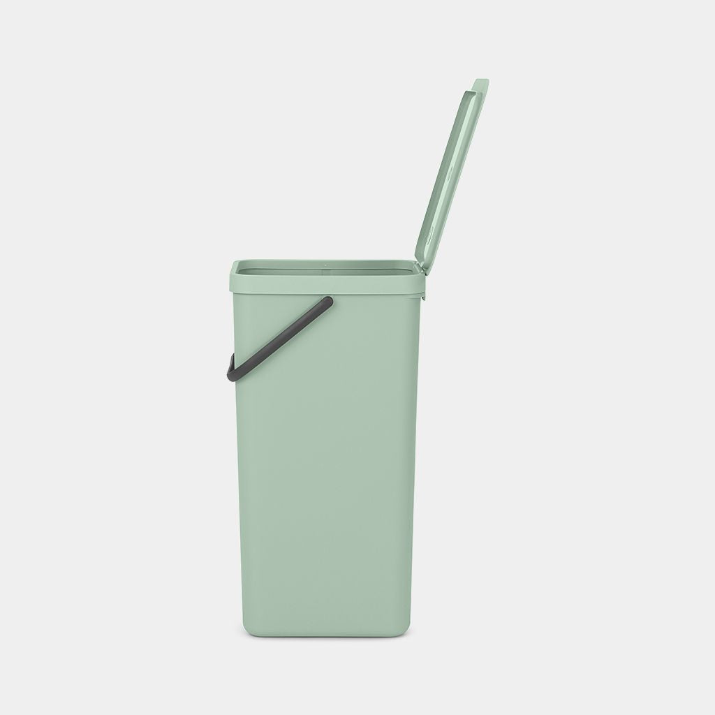 Brabantia Abfallcontainer – 40 l, mit Deckel – Kunststoff, Hellgrün – B × H × T 267 × 620 × 341 mm