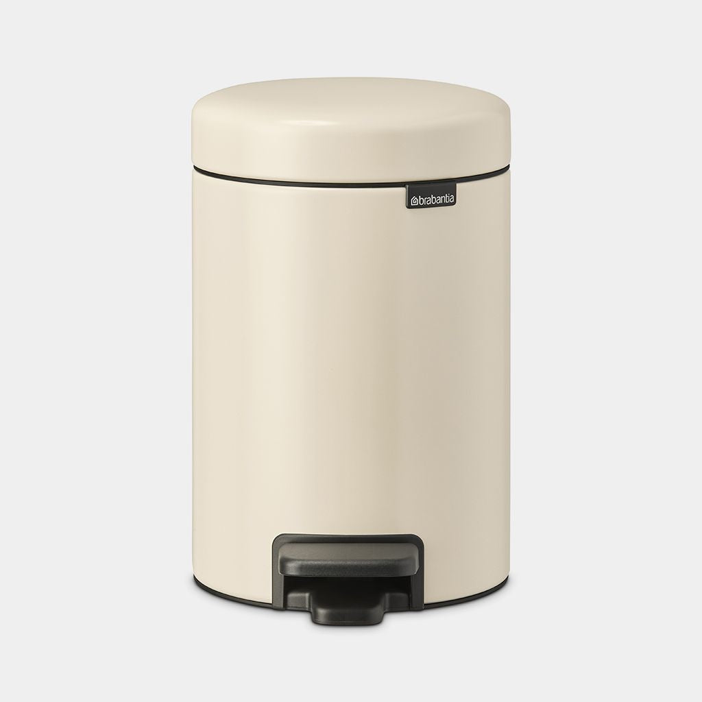 Brabantia NewIcon Treteimer – 3 l – Edelstahl, rund – Anti-Rutsch-Basis