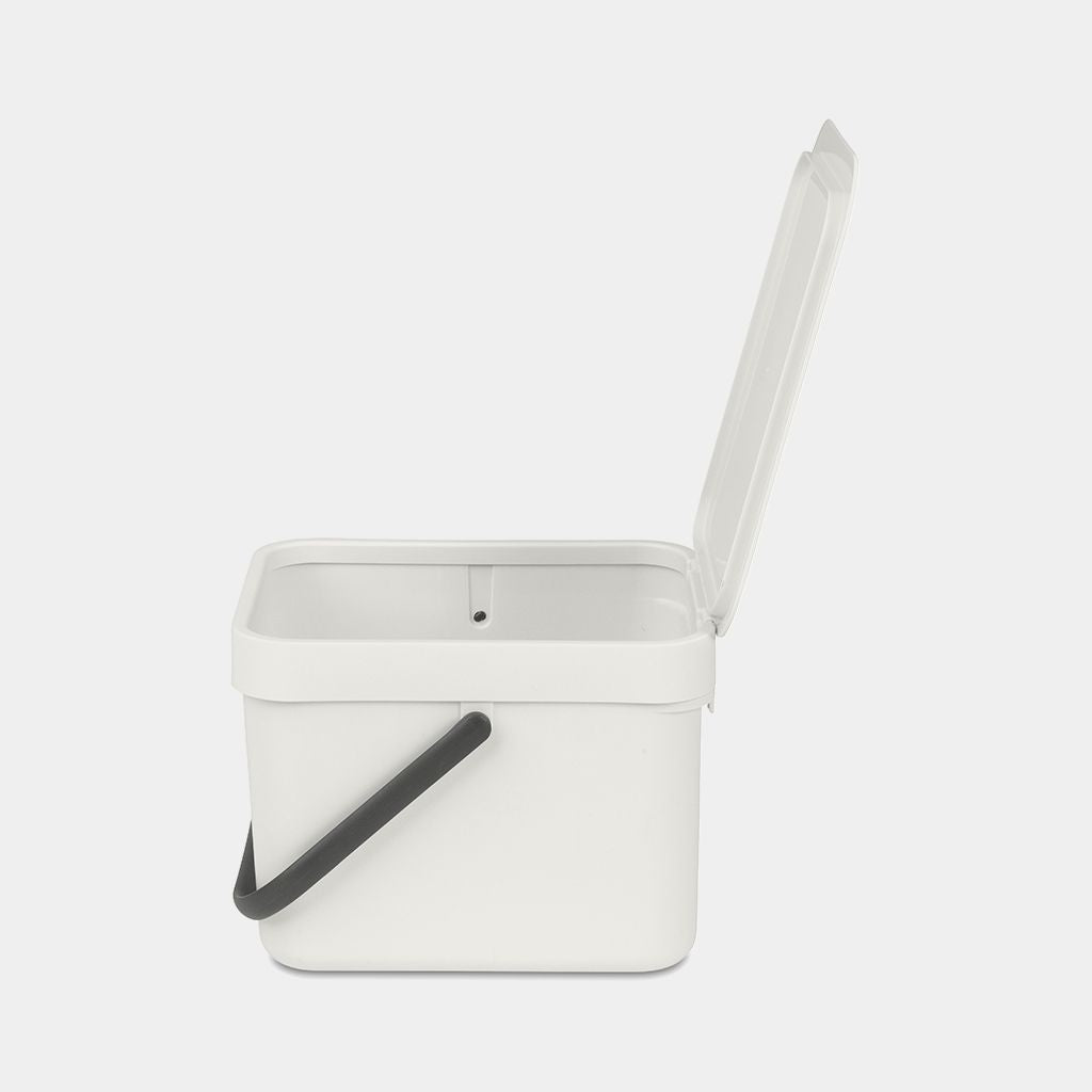 Brabantia Komposteimer – 6 l – Kunststoff, rechteckig – hellgrau