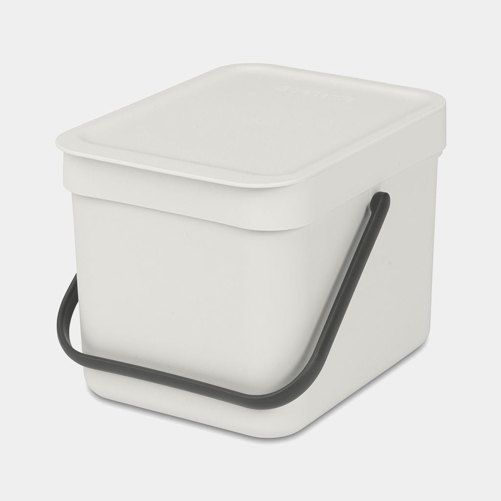 Brabantia Komposteimer – 6 l – Kunststoff, rechteckig – hellgrau