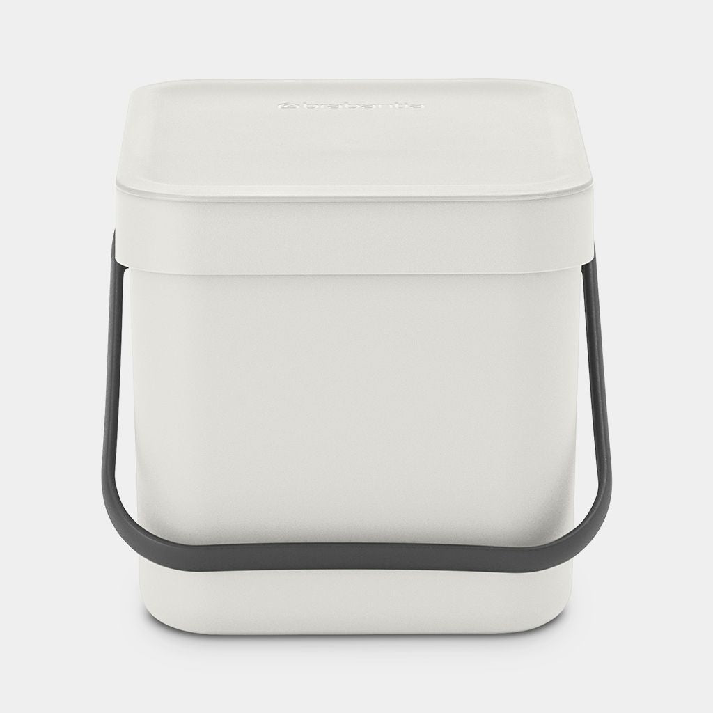 Brabantia Komposteimer – 6 l – Kunststoff, rechteckig – hellgrau