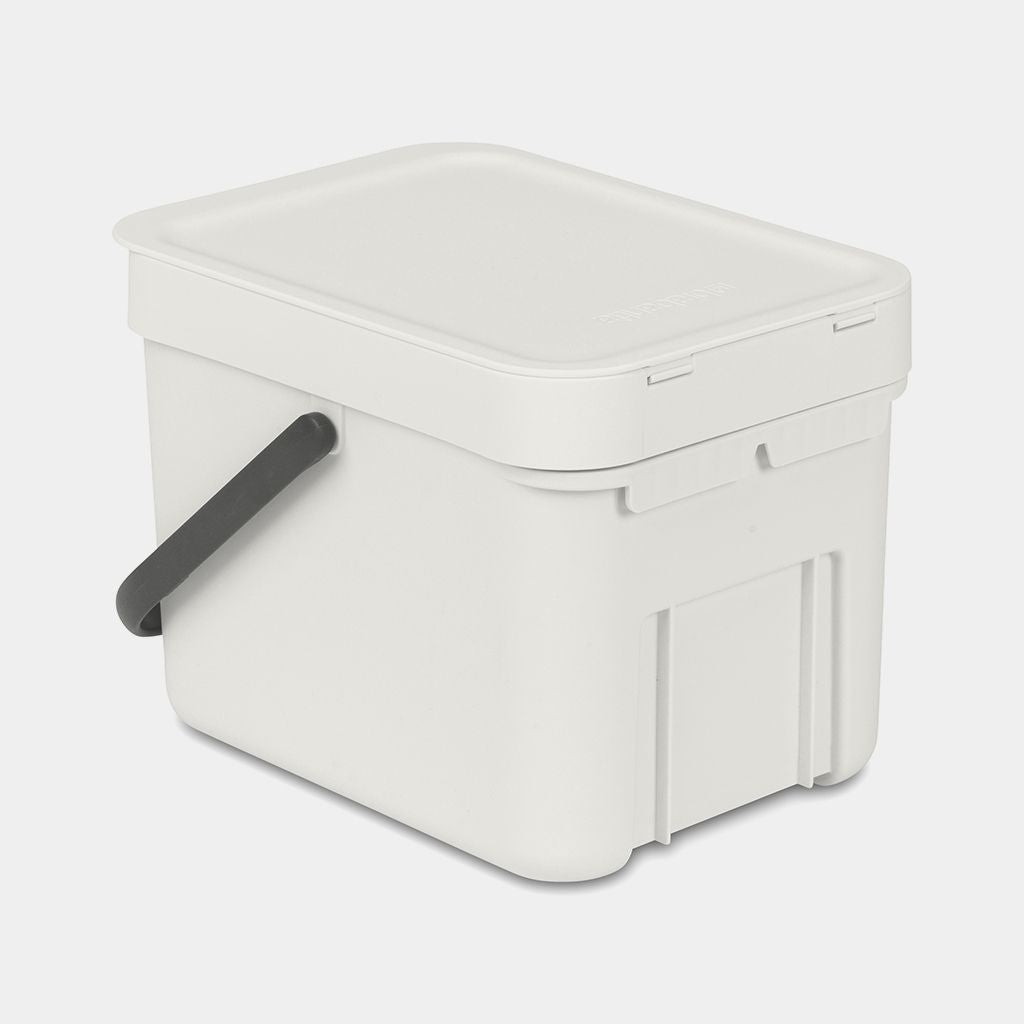 Brabantia Komposteimer – 6 l – Kunststoff, rechteckig – hellgrau