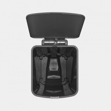 Brabantia StepUp Papierkorb – 40 l – Kunststoff, Dunkelgrau – B × H × T 352 × 666 × 280 mm
